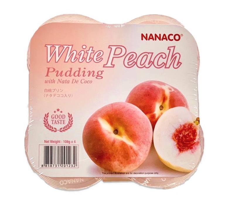 Thạch pudding dừa vị đào Nanaco 108g (108g x 4cups x 24lốc / thùng)